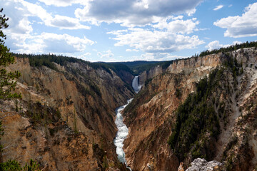 Upper Falls view of the Grand Canyon of the Yellowstone in Yellowstone National Park