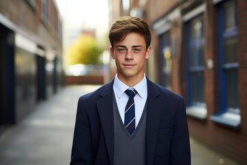 Fototapeta premium Teenage Pupil Embracing Learning Environment