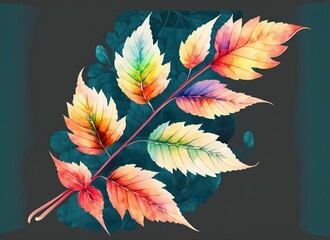 Watercolor leaf background