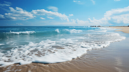 Tranquil Seascape Sea Sand Sky Background Art
