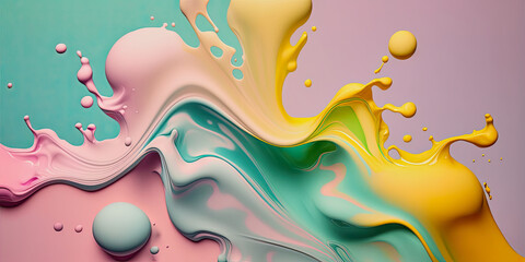 pastel colored paint background in yellow and pink color