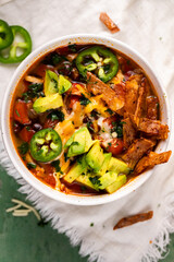 Tortilla Soup with Toppings