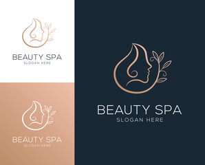 Abstract luxury beauty and spa logo design vector illustration
