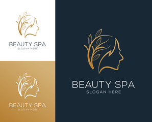 Abstract luxury beauty and spa logo design vector illustration