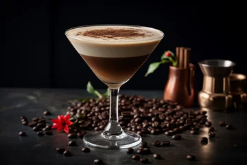 Fotobehang Espresso Martini With A Hint Of Peppermint © Stock Habit