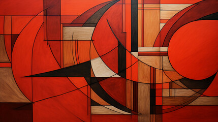Abstract Expression: The Vibrant World of Red Geometry