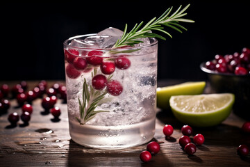 Rosemary-infused Gin And Tonic With Cranberries
