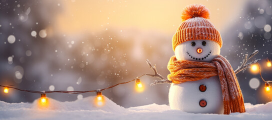 Little snowman is looking forward to Christmas