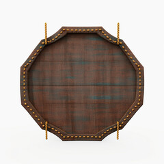 Wood board 3d isolated on white perfect for composition