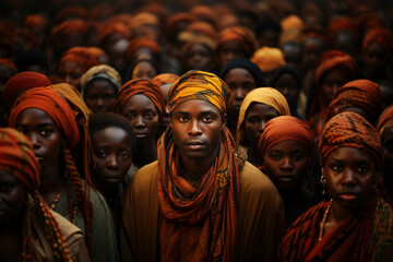 crowd of african people,population of africa