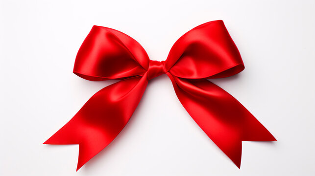 World AIDS day concept. Red Ribbon On White Background. 