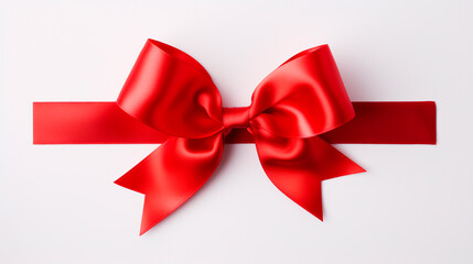 World AIDS day concept. Red Ribbon On White Background. 