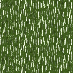 Autumn white short strips scatters on green seamless pattern, hand drawing style, simple and cute design, for gift packing paper and fabric print.