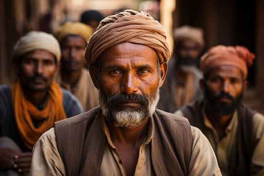 Portrait of unknowns Indian people at the street