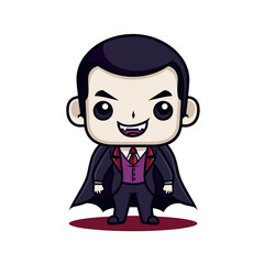 Kawaii Dracula  Vampire character, ideal for Halloween, spooky events, clipart, and sticker creations.