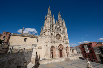 Fototapeta na wymiar Burgos, Spain - August 4, 2023: Cathedral of the city of Burgos, Spain
