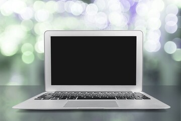 Fototapeta premium Modern laptop computer with a blank screen