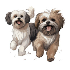 Cute dogs vector collection for sticker illustration