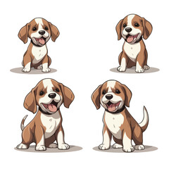 Cute dogs vector collection for sticker illustration