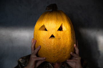 halloween pumpkins ready for carving