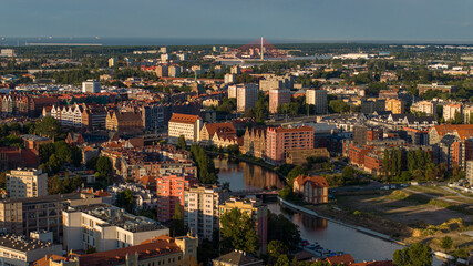 Gdansk miasto zachod slonca - obrazy, fototapety, plakaty
