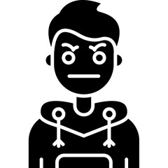 Angry Teenage Boy Icon