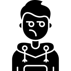 Suspicious Teenage Boy Icon