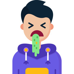 Vomit Teenage Boy Icon
