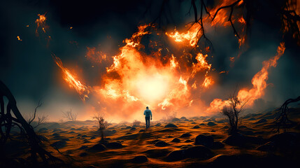 Cosmic Voyager: An Astronaut's Journey in the Vastness of Space as Depicted by Generative AI