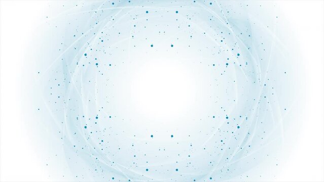 Abstract background with glossy curves and blue dots. Seamless looping motion design. Video animation Ultra HD 4K 3840x2160