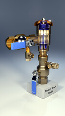 3d illustration of a pressure vacuum breaker with cutaway showing interior components.