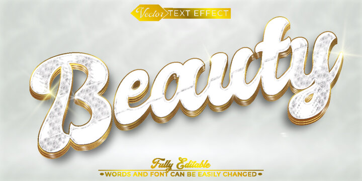 Luxury Shiny Glitter Beauty Vector Editable Text Effect Template