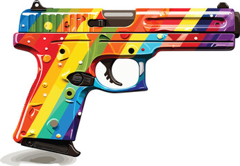 Rainbow pistol - obrazy, fototapety, plakaty