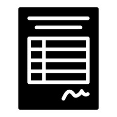 Invoice solid glyh icon