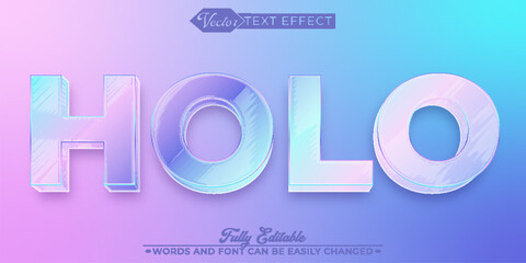 Pastel Holo Vector Editable Text Effect Template