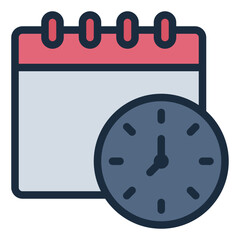 Time Management filled line icon