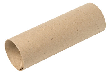 Paper towel tube on white isolated background