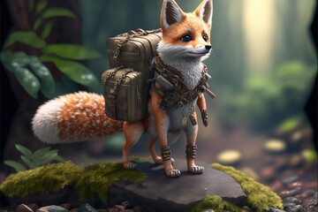 Obraz premium Fox valves are site in tree