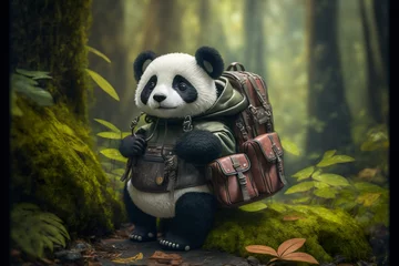 Foto op Canvas panda in the jungle with back © Muhammad