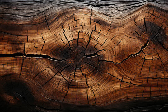 Solid wood texture cross section of tree trunk 