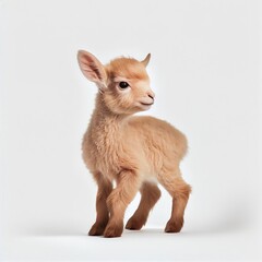 little brown color cow with white background