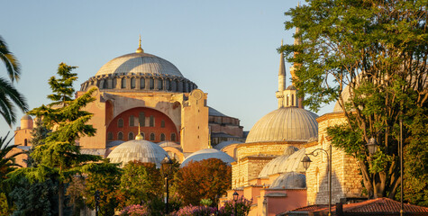 Fototapeta na wymiar Hagia Sophia view on sunset, Istanbul