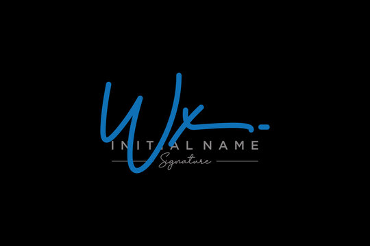 Initial WX signature logo template vector. Hand drawn Calligraphy lettering Vector illustration.