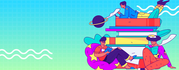 Online education remotely through online classes flat vector concept operation illustration