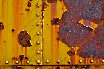 Rusting metal, rivet abstract 