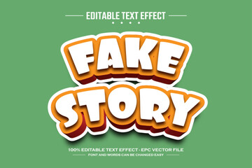 Fake story 3D editable text effect template