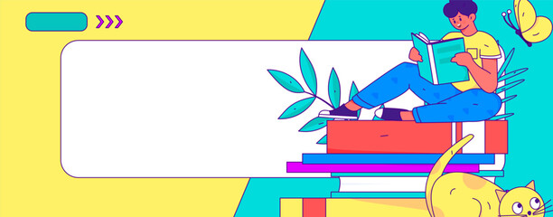 Online education remotely through online classes flat vector concept operation illustration