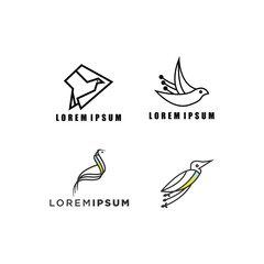 Set of vector Bird logo white background vector design