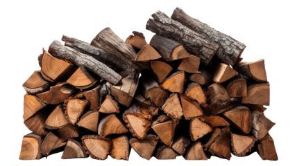 Stacked firewood cut out