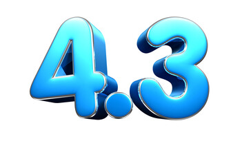 Sky blue 4 points 3 3d illustration. Advertising signs. Product design. Product sales.